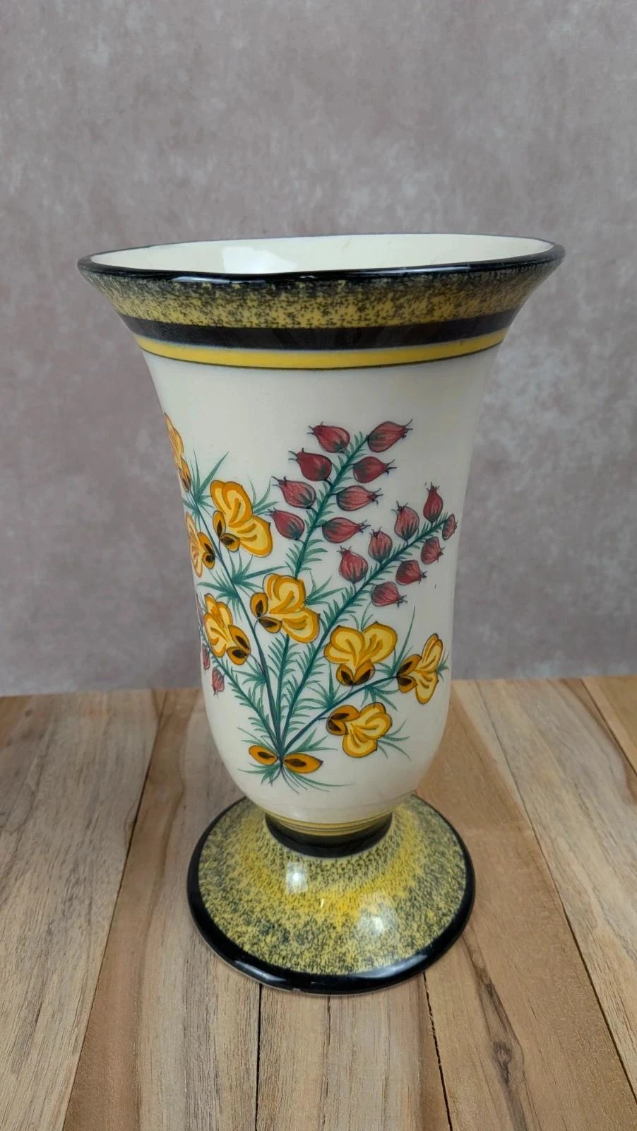 Vaso antigo Henriot Quimper decoração floral bretão – photo 6